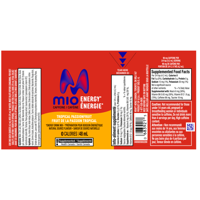 MiO Energy brand Energy Drink Mixes recalled due to potentially unsafe
